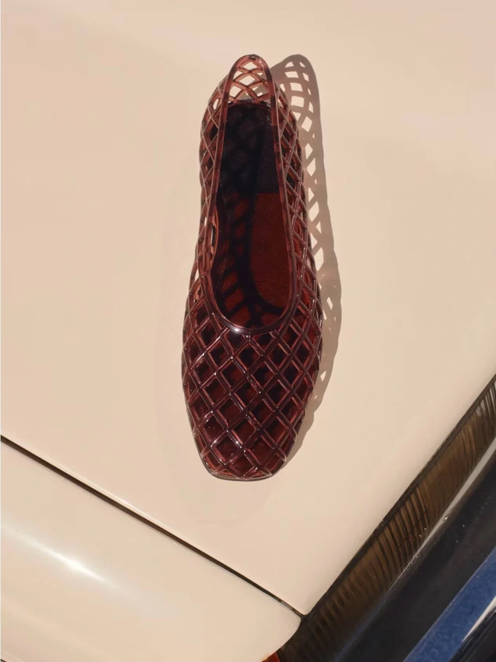 H&M Burgundy Jelly Slip-On Flat